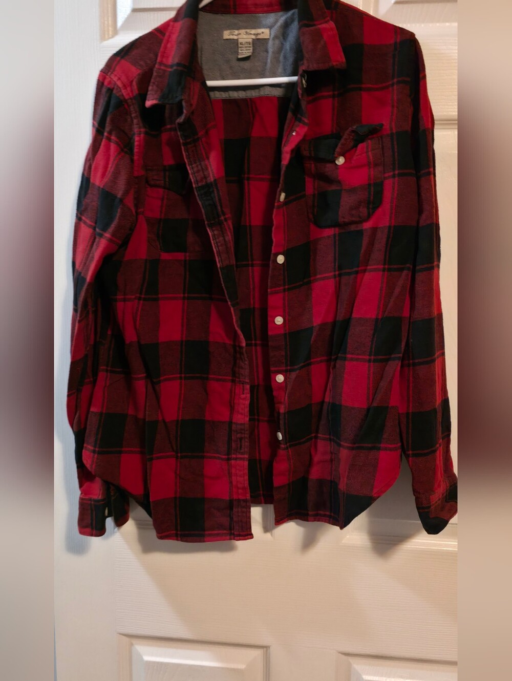 4/$67 Deal! Tailor Vintage Red and Black Plaid Button-Down Shirt